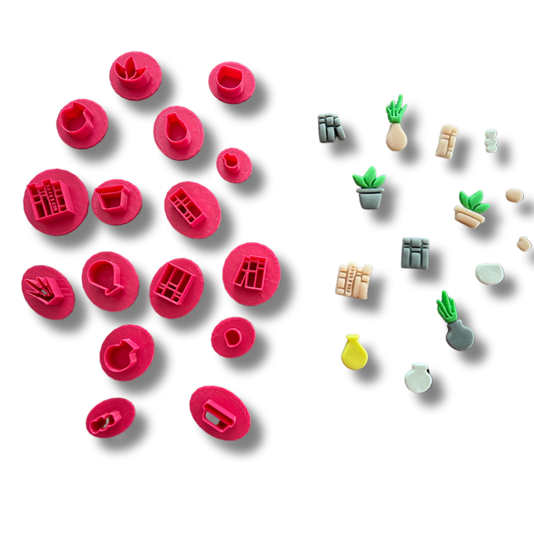 Minyatür Çiçek Dekor Kalıp Seti, Polimer Kil Seramik Kalıpları