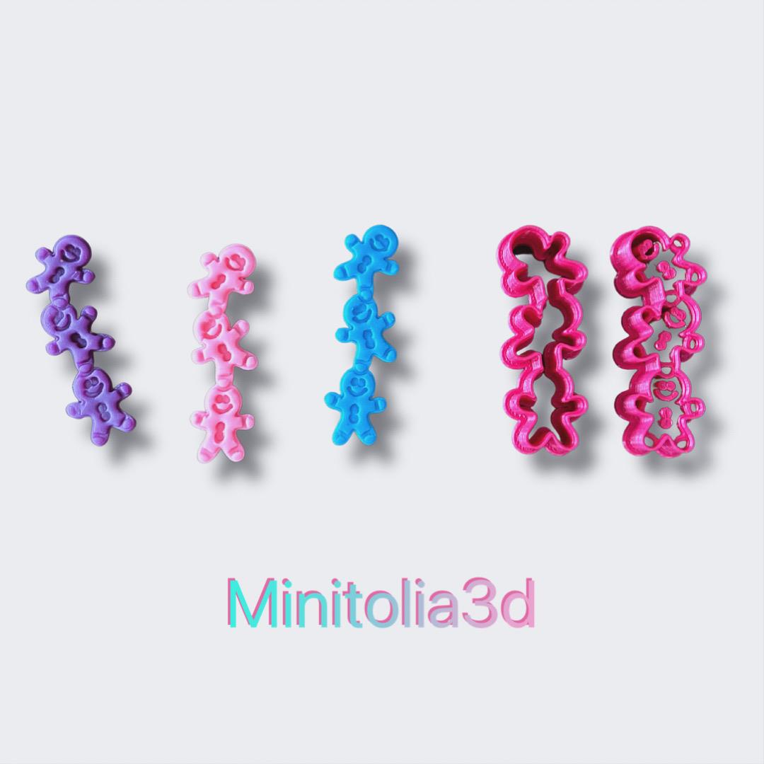 Polimer Kil 3 Lü Gingerbread Man Kalıbı