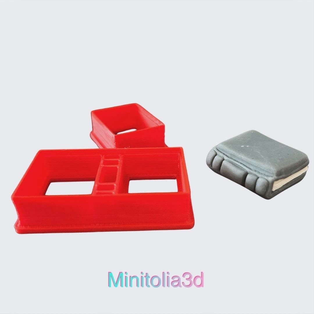 3 Boyutlu Mini Kitap Kurabiye Kalıbı, Polimer Kil Kalıbı