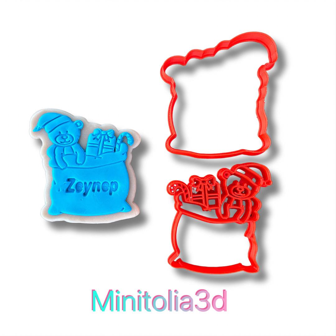 Ayıcıklı Yılbaşı Torbası Kurabiye Kalıbı Seti