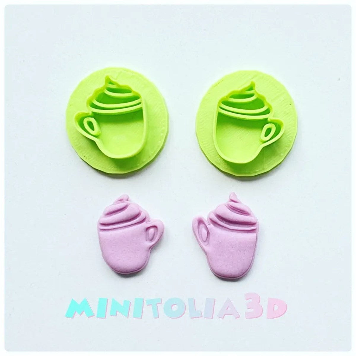 Polimer Kil Kremalı Kahve Seti